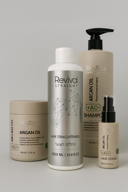 החלקת שיער Revival Straight רבייבל סטרייט + מארז טיפוח שמן ארגן