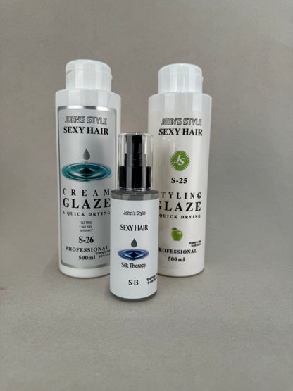 ערכת טיפוח תלתלים - גלייז + קרם גלייז + סרום